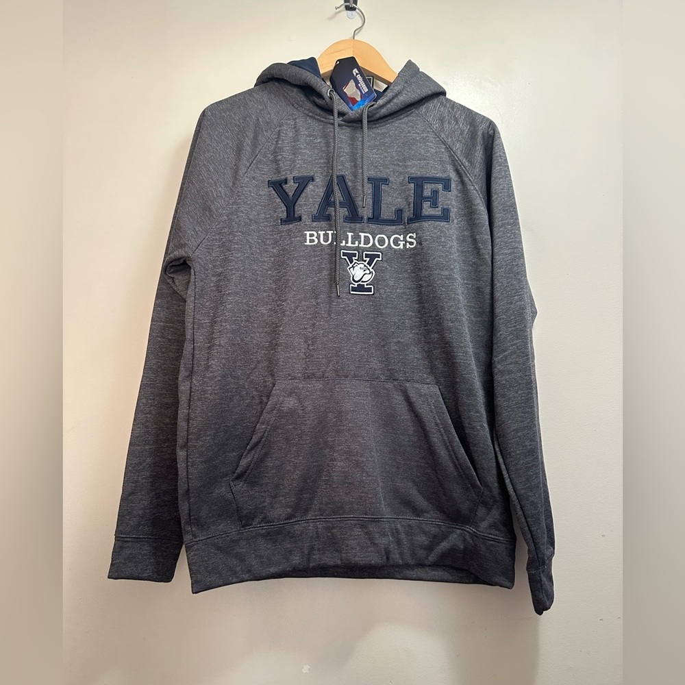 Yale Bulldogs Colosseum Men's League Collegiate Wear Heather Gray Hoodie Size M